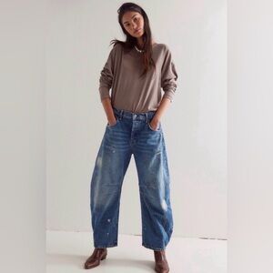 Free People Good Luck Barrel Jeans
